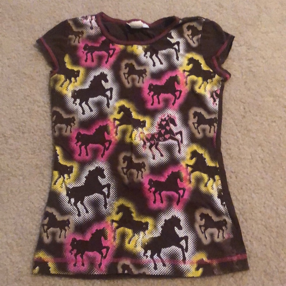 Girls brown cotton t-shirt size M